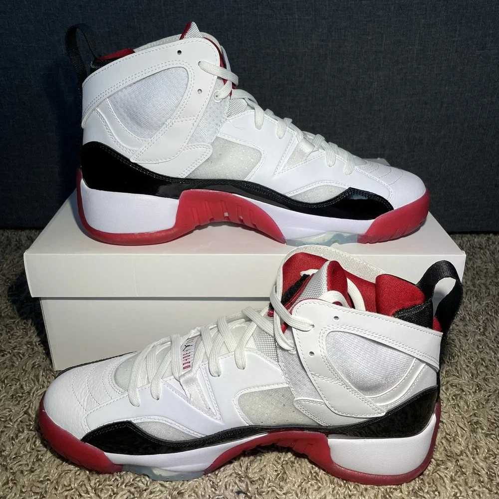 Air Jordan Two Trey Mens 11.5 White Black Red Nike Retro Basketball Shoes NEW